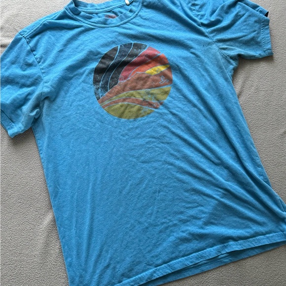 Prana Teal/ Blue Men’s Graphic Tee size Large - Picture 1 of 3